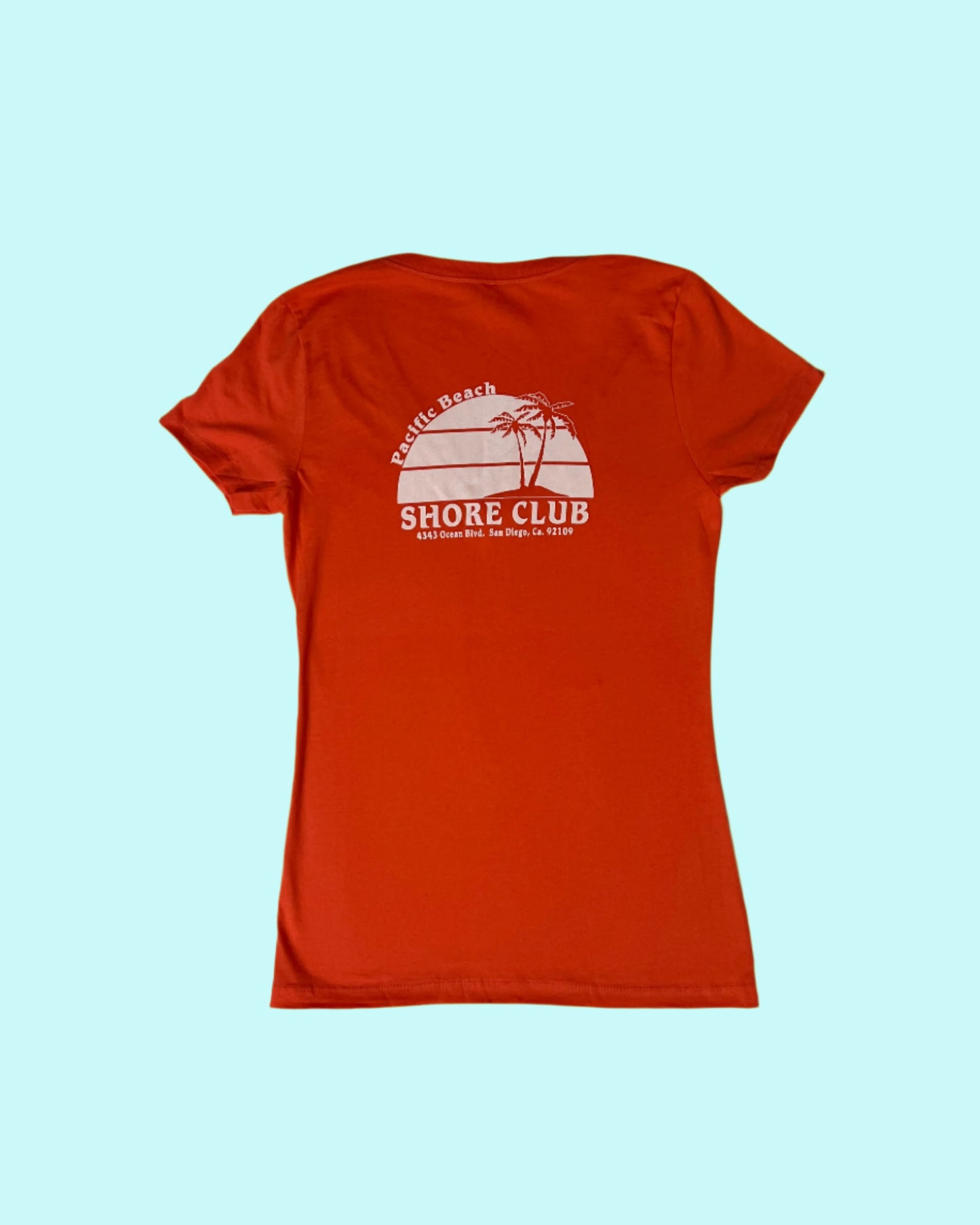 #38 Classic White Sunset - Peach V Neck