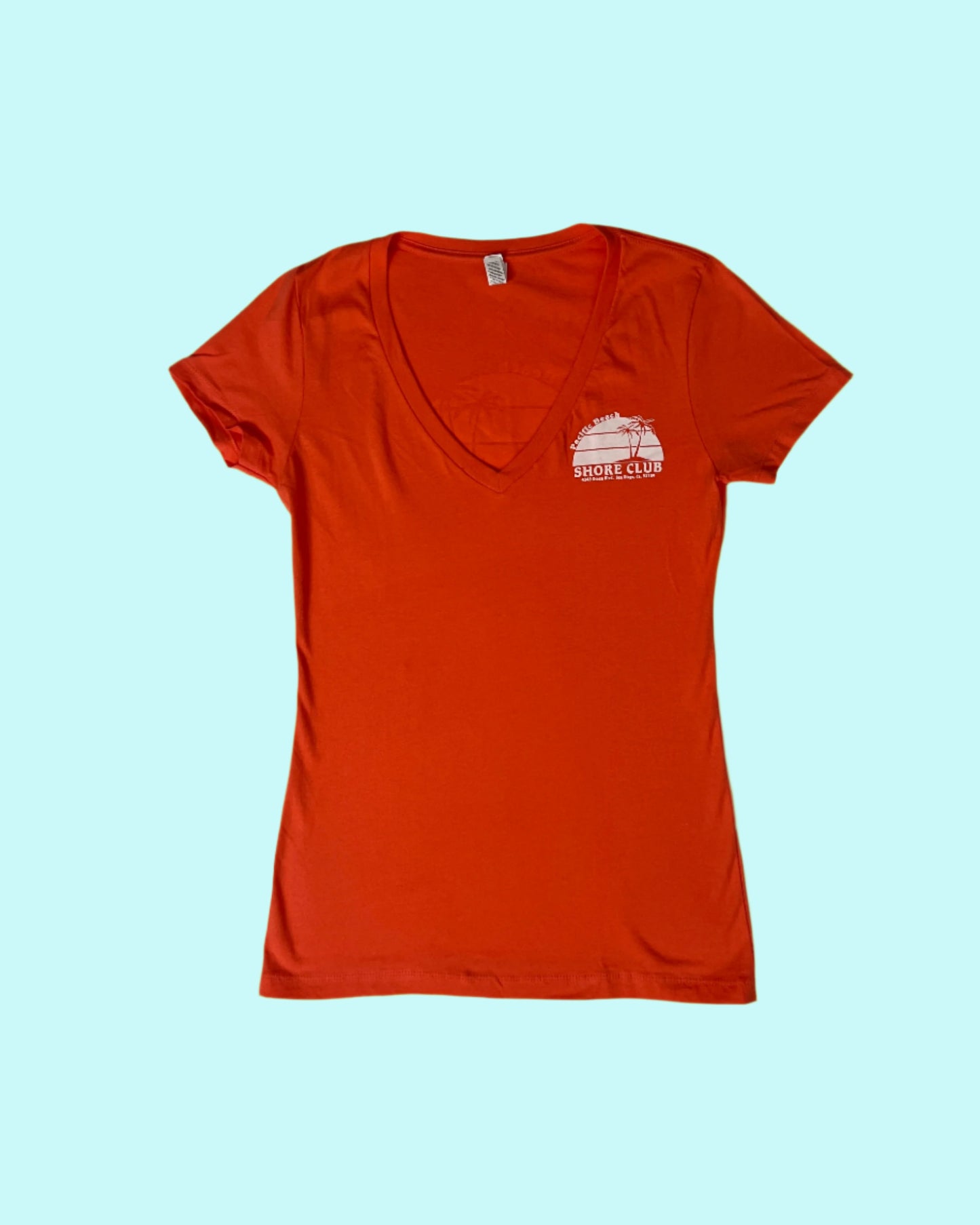 #38 Classic White Sunset - Peach V Neck